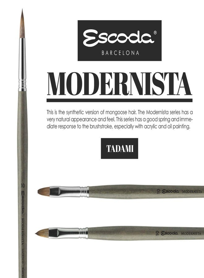 Escoda Modernista 4075 Oil & Acrylic Tadami Synthetic Mongoose Paint Brush Round; Size 6 - Image 4